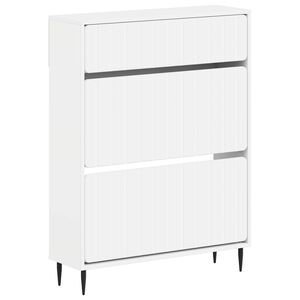 vidaXL Apavu skapis ZWOLLE 78 x 24 x 103 cm Inženierijas koks Balts