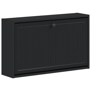 vidaXL Sienā piestiprināms apavu skapis EDE 71 x 17 x 43 cm Melns