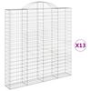 vidaXL arkveida gabiona grozi, 13gb., 200x30x200/220cm, cinkota dzelzs