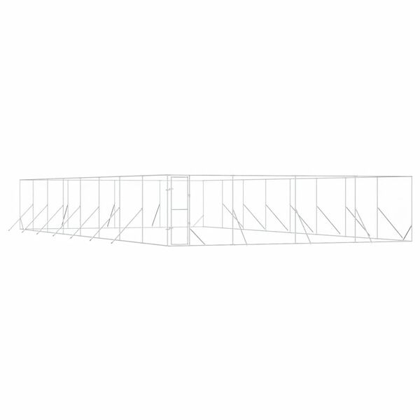 vidaXL suņu voljērs, 8x16x2 m, cinkots tērauds, sudraba krāsā