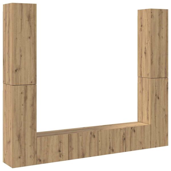 vidaXL 6 daļīgs pie sienas stiprināms televizora skapja komplekts