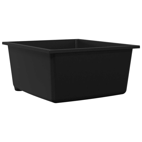 vidaXL Virtuves izlietne Melna 38 x 44 x 20 cm Granīts