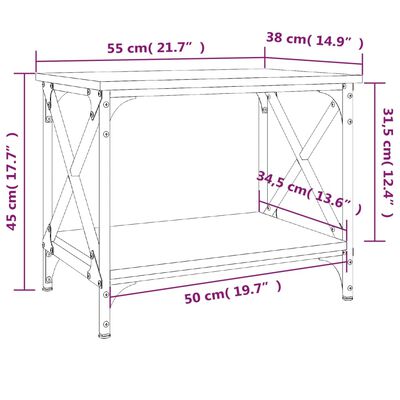vidaXL galdiņš, ozolkoka krāsa, 55x38x45 cm, inženierijas koks