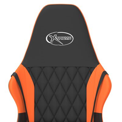 vidaXL masāžas datorspēļu krēsls, melna un oranža mākslīgā āda