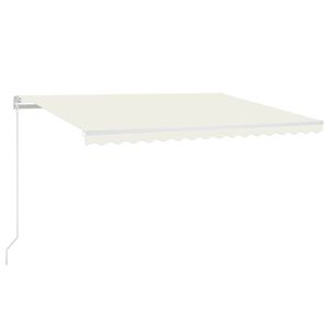 vidaXL izvelkama markīze ar LED, 450x350 cm, manuāla, krēmkrāsas