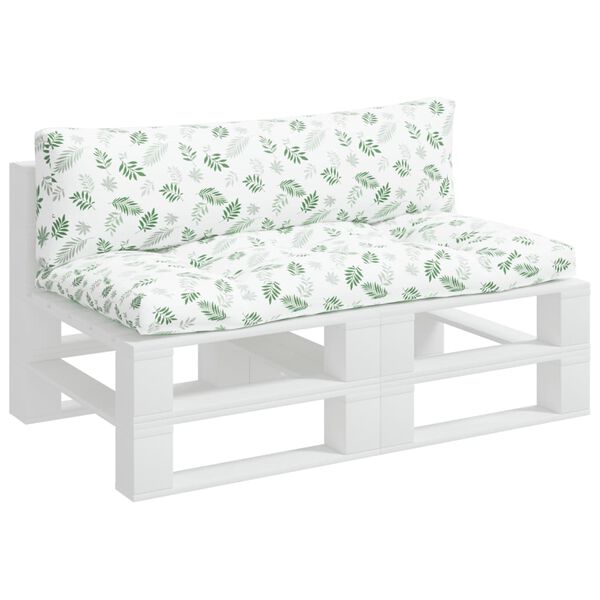 vidaXL pale&scaron;u dīvānu matrači, 2 gab., audums ar lapu apdruku