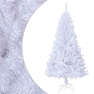 vidaXL mākslīgā Ziemassvētku egle, biezi zari, balta, 120 cm, PVC