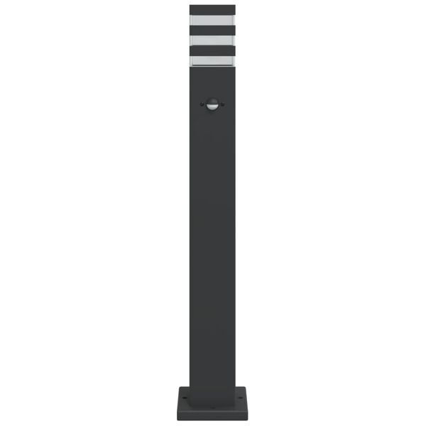 vidaXL āra zemes lampas ar sensoru, melns, 3 gb., 80 cm, alumīnijs