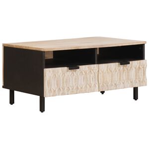 vidaXL Kafijas galdiņ&scaron; Balts 80 x 54 x 40 cm Cieta mango koksne