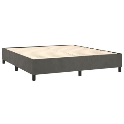 vidaXL atsperu gulta ar matraci, tumši pelēka samts, 180x200 cm