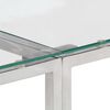 vidaXL konsoles galdiņš, sudrabains, nerūsējošs tērauds, rūdīts stikls