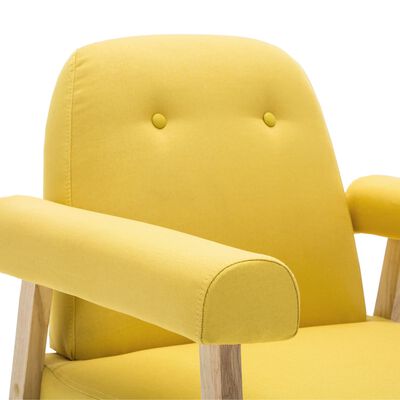 vidaXL atpūtas krēsls, dzeltens audums
