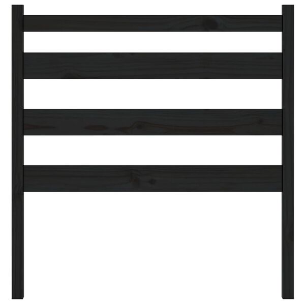 vidaXL gultas galvgalis, melns, 96x4x100 cm, priedes masīvkoks