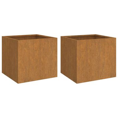 vidaXL puķu kastes, 2 gab., 32x30x29, kortena tērauds