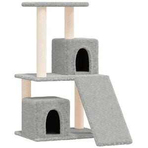 vidaXL kaķu māja ar sizala stabiem nagu asinā&scaron;anai, 82 cm, pelēka