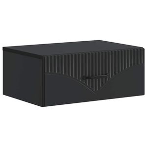 vidaXL Sienā stiprināms nakts skapis Melns 49 x 34,5 x 20 cm