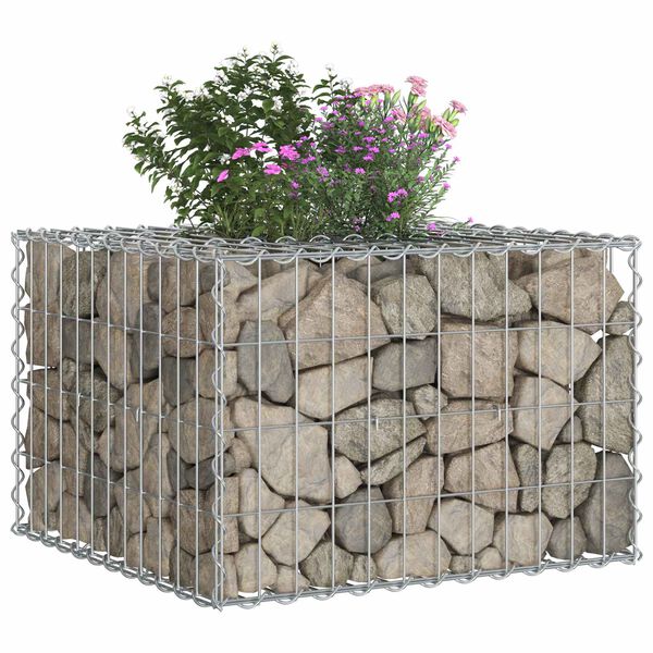 vidaXL Gabions pacelta gulta Sudraba 60 x 60 x 40 cm Cinkots tērauds