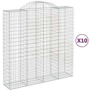 vidaXL arkveida gabiona grozi, 10gb., 200x50x200/220cm, cinkota dzelzs