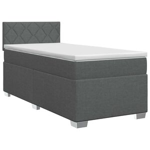 vidaXL Kontinentālā gulta ar matraci Tum&scaron;i pelēka 80 x 200 cm Audums