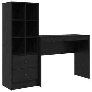 vidaXL Galds Melns ozolkoks 145,5 x 40 x 127 cm 2 gab.