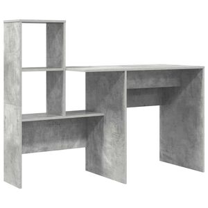 vidaXL Galds Betona pelēks Inženierijas koks 131,5 x 50 x 106,5 cm