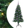 vidaXL Stūra mākslīgais Ziemassvētku koks Zaļa 150 cm PVC un metāls