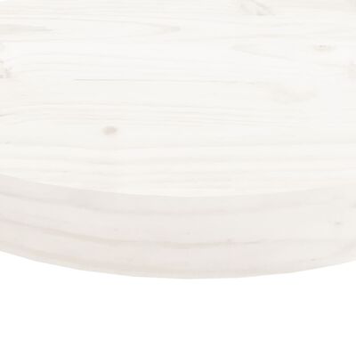 vidaXL galda virsma, balta, Ø30x3 cm, apaļa, priedes masīvkoks