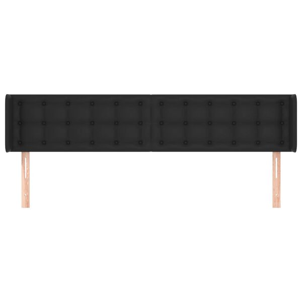 vidaXL galvgalis ar malām, 163x16x78/88 cm, melna mākslīgā āda