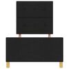 vidaXL Gultas rāmis ar galvas klāju Melna 90 x 190 cm audums