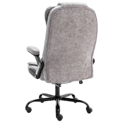 vidaXL biroja masāžas krēsls, gaiši pelēka mākslīgā zamšāda
