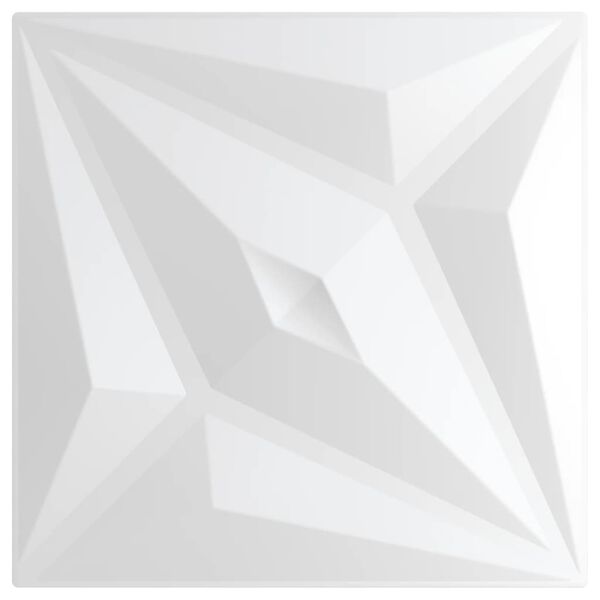 vidaXL sienas paneļi, 48 gab., balti, 50x50 cm, XPS, 12 m&sup2;, zvaigzne