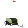 vidaXL velosipēda piekabe, 30 kg, melna un zaļa, dzelzs