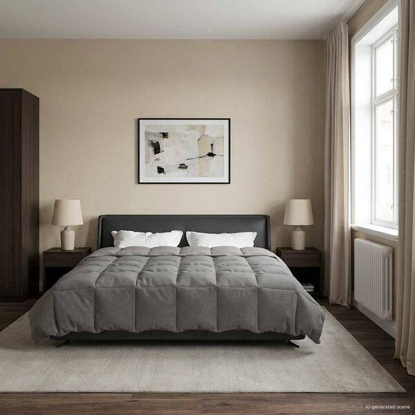 vidaXL Vasaras segas Tiltiņ&scaron; Gai&scaron;i pelēks 200 x 220 cm Mikro&scaron;ķiedra