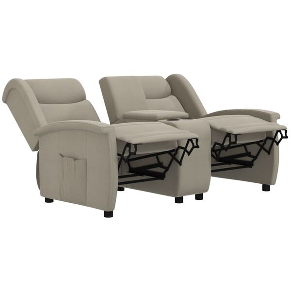 vidaXL divvietīgs atpūtas krēsls, gai&scaron;i pelēks mikro&scaron;ķiedras audums