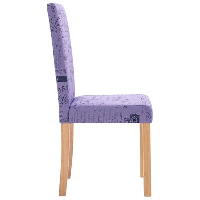 vidaXL virtuves krēsli, 6 gab., violets audums