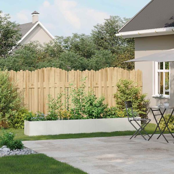 vidaXL puķu kaste, balta, 280x40x40 cm, auksti velmēts tērauds