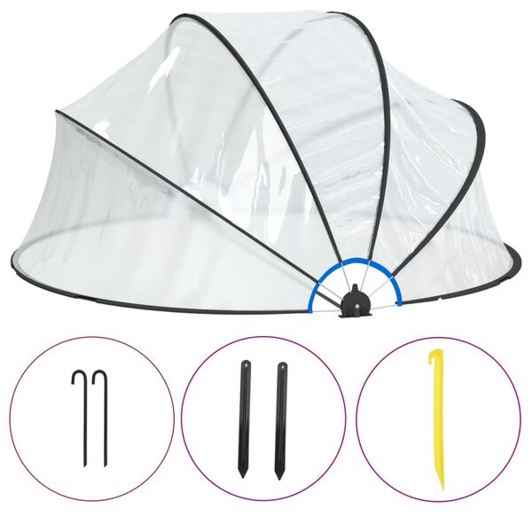 vidaXL baseina kupols, apaļš, 315x158 cm, PVC