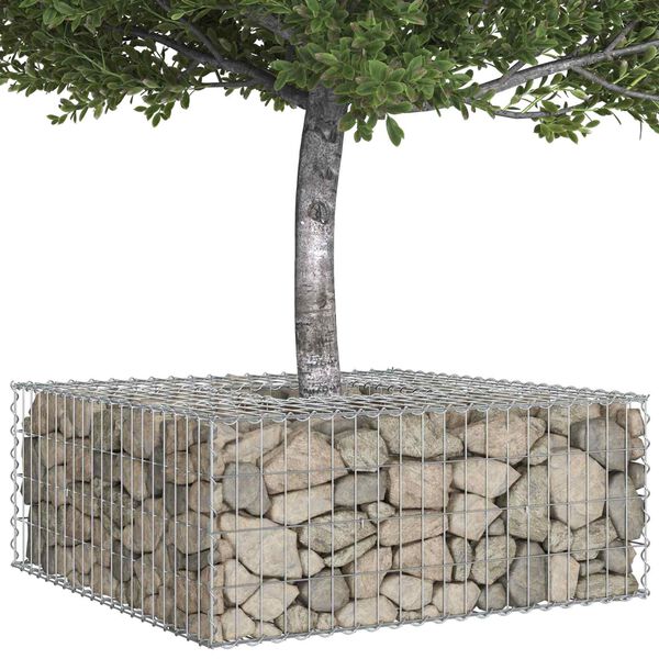 vidaXL Gabions pacelta gulta Sudraba 100 x 100 x 40 cm Cinkots tērauds