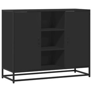 vidaXL plaukts, melns, 92x35x76 cm, inženierijas koks