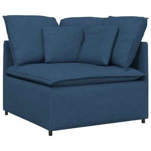 vidaXL modulārs stūra dīvāns ar spilveniem, zils, 100 cm