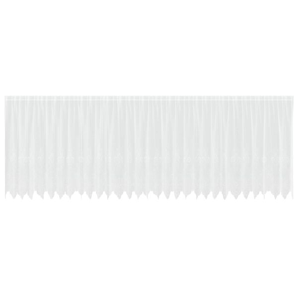 vidaXL Mežģīņu aizkars ar aizkariem Balts 180 x 750 cm Poliesters