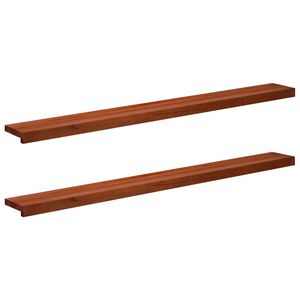 vidaXL Logu palodzes 2 gab. Brūna 140 x 15 x 2 cm Cietais gobu koks