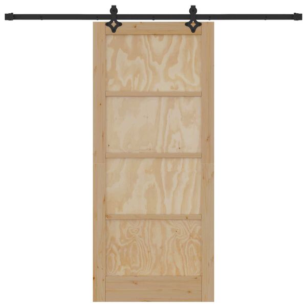 vidaXL Slīdošās durvis ORKDAL Brūna 86 x 198,5 cm Ciets priedes koks