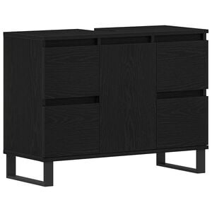 vidaXL Vannas istabas skapītis Melns ozolkoks 80 x 33 x 60 cm