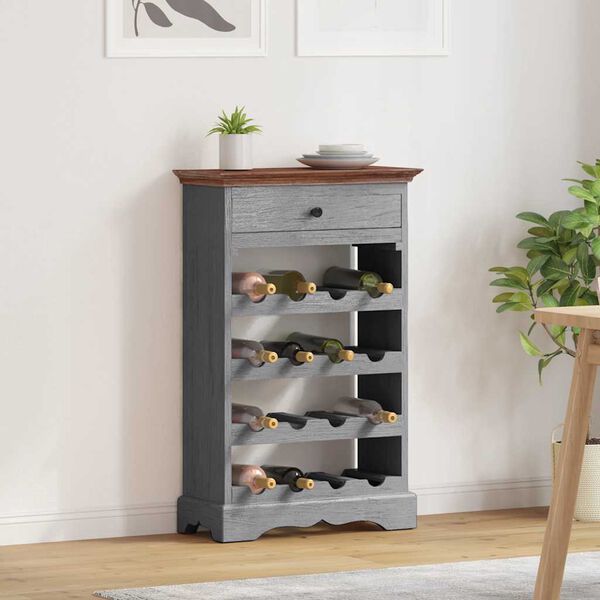 vidaXL vīna pudeļu statīvs, 55x23x85 cm, masīvs sarkankoks