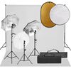 vidaXL fotostudijas komplekts &ndash; gaismas, fons, reflektors