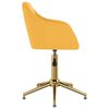 vidaXL grozāmi virtuves krēsli, 2 gab., dzeltens samts