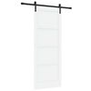 vidaXL Slīdo&scaron;ās durvis 83 x 211 cm Inženierijas koks Balta un melna