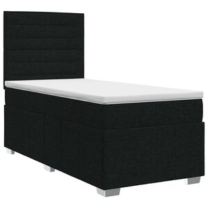 vidaXL Kontinentālā gulta ar matraci Melns 80 x 200 cm Audums