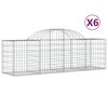 vidaXL arkveida gabiona grozi, 6 gb., 200x50x60/80 cm, cinkota dzelzs